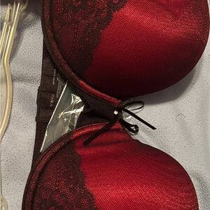 Vassarette Red and Black Satin Bra Intimates & Sleepwear